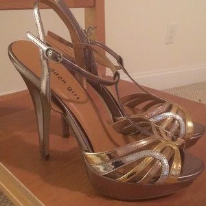 Metallic Strappy Heels